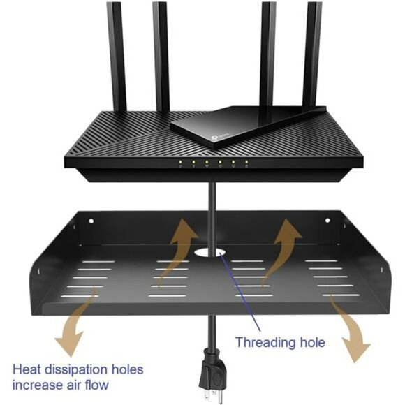 Set of 2 Metal Wall Mounted Floating Shelves 12 x 8 Inch Storage Display Rack - Picture 4 of 6
